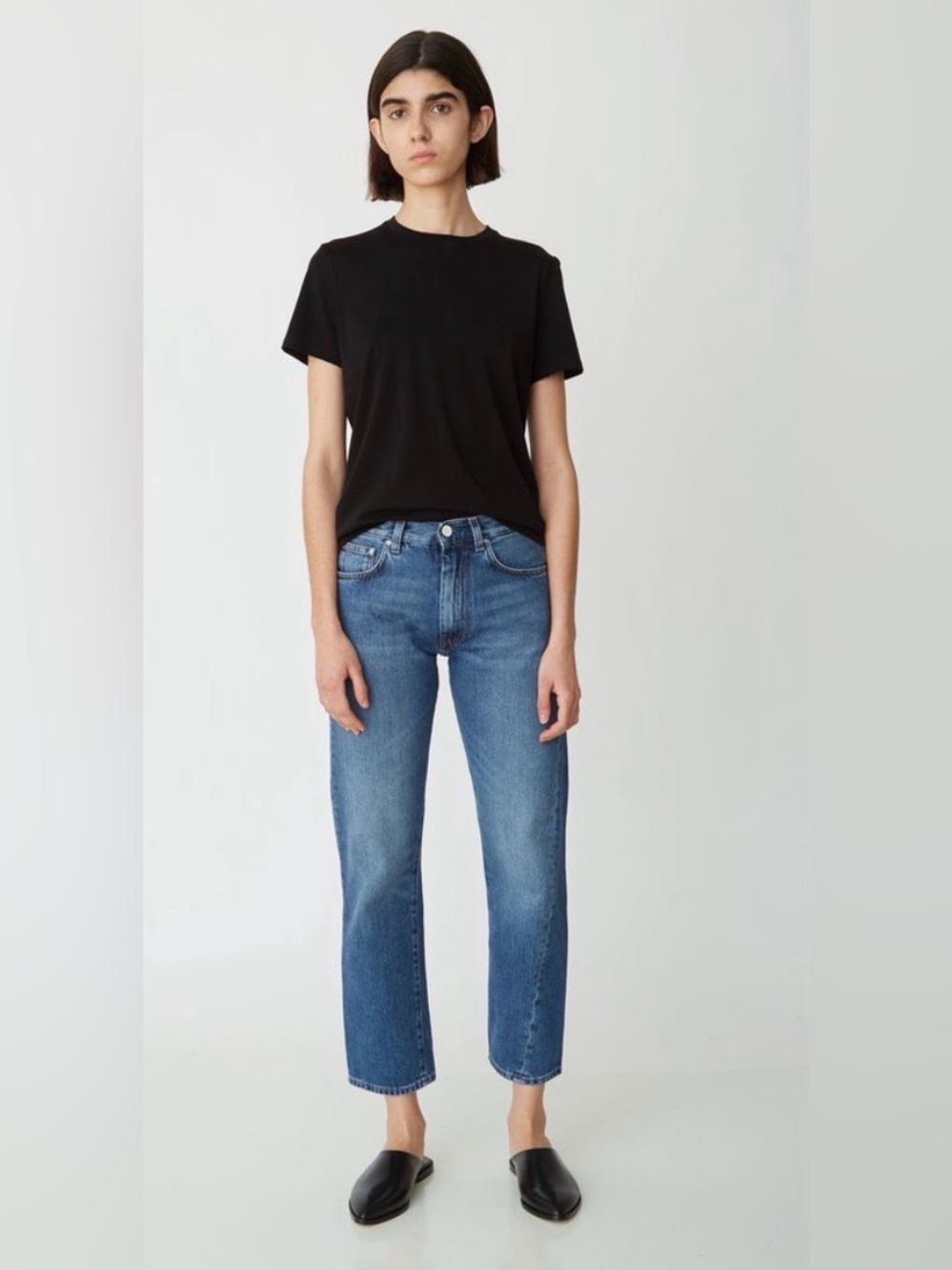 Toteme Original Twisted Seam Jeans, Size 24 - Medium Wash Denim Straight Leg